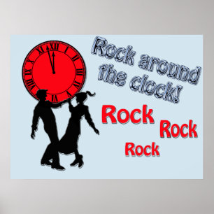 Póster Rock alrededor del reloj Títulos de la Canción de 