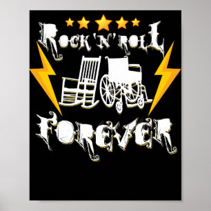 Póster Rock and Roll Forever Funny Rocker Graphic