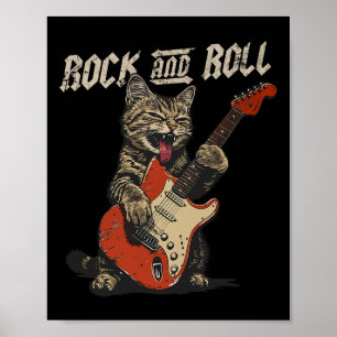 Póster Rock And Roll Guitarista De Rock Vintage Ca