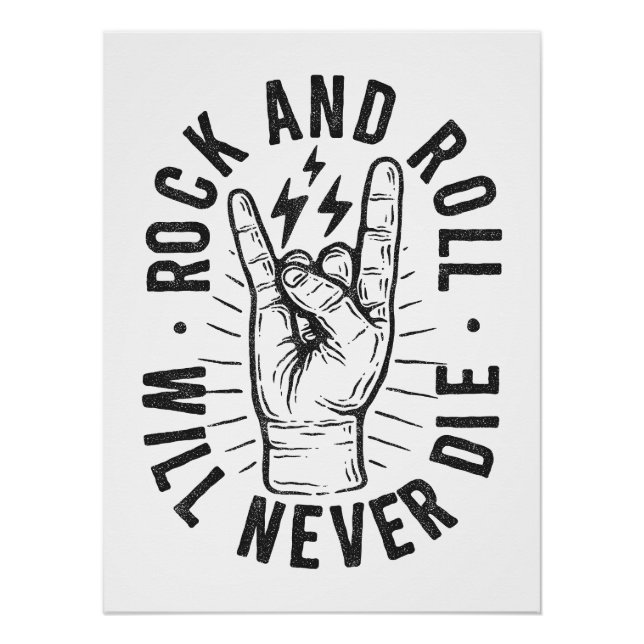 Póster Rock and Roll Hand (Anverso)