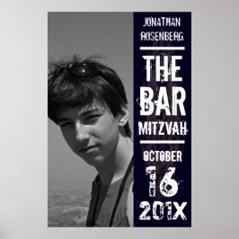 Póster Rock Band Bar Mitzvah Photo Poster Black