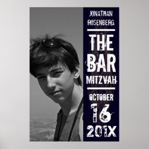 Póster Rock Band Bar Mitzvah Photo Poster Black
