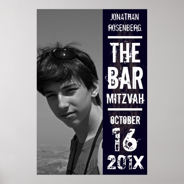 Póster Rock Band Bar Mitzvah Photo Poster Black (Frente)