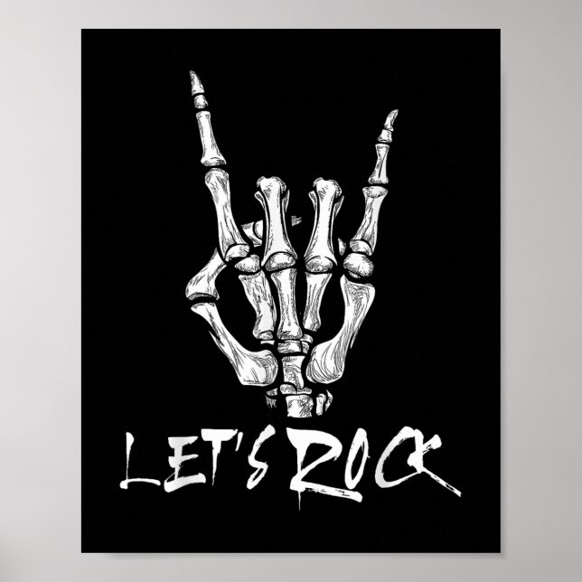 Póster Rock Banda Rock Y Rótulo Ro De Esqueleto (Frente)