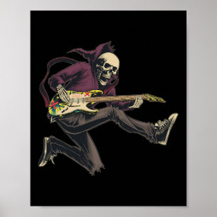 Póster Rock Banda Y Guitarra Roll Para Hombres Banda Tee 