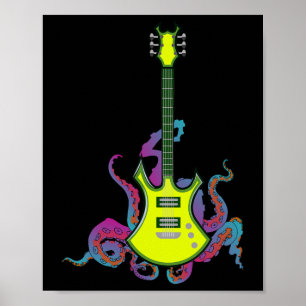 Póster Rock Banda Y Guitarra Roll Para Hombres Banda Tee