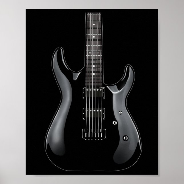 Póster Rock Banda Y Guitarra Roll Para Hombres Banda Tee  (Frente)