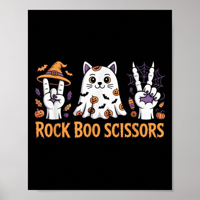 Póster Rock Boo tira a Cat Halloween Shirys Game Co (Frente)