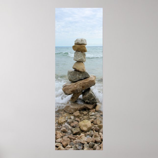 Póster Rock Cairn (Pillar) - Isla Mackinac, Michigan (Frente)