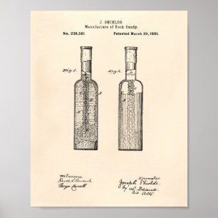 Póster Rock Candy 1881 Patent Art - Old Peper