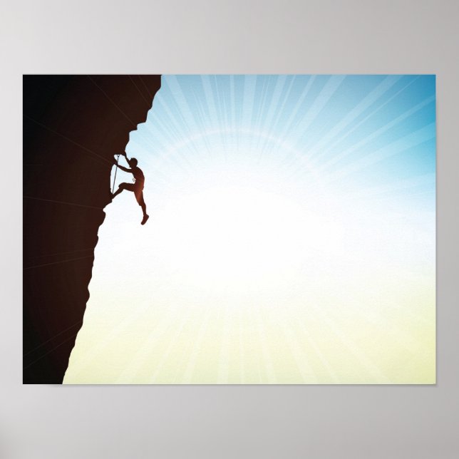 Póster Rock Climber Silhouette Sun Flare (Frente)