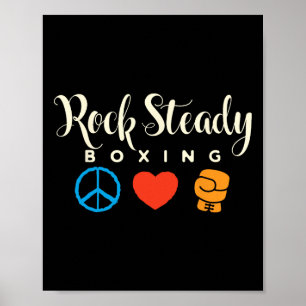 Póster Rock de amor por la paz Boxeo constante Parkinson