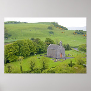 Póster Rock de Dunamase, Irlanda. Vistas de y alrededor