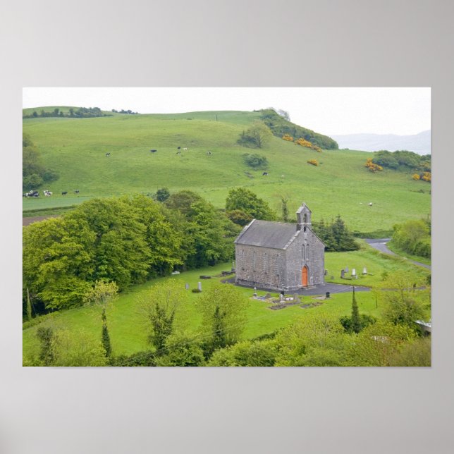 Póster Rock de Dunamase, Irlanda. Vistas de y alrededor (Frente)
