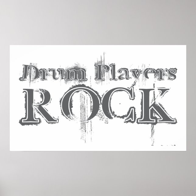 Póster Rock de los jugadores de tambor (Frente)