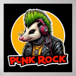 PÓSTER ROCK DE PUNK OPOSSUM VERDE