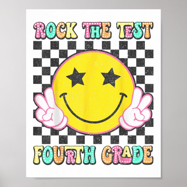 Póster Rock El día de prueba Maestra de 4º Grado T (Frente)