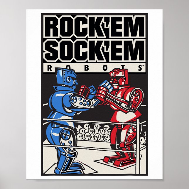Póster Rock em Sock em Robots Boxing Ring (Frente)