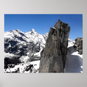 Póster Rock en la montaña Schilthorn