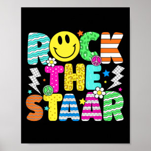 Póster Rock Gracioso El Día De Prueba Staar Los Niños Mae
