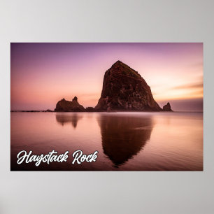 Póster Rock Haystack, Costa De Oregón, EEUU
