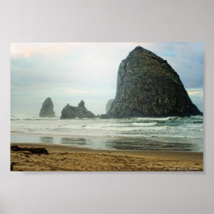 Póster Rock Haystack en el Poster Cannon Beach