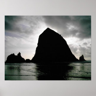 Póster Rock Haystack—Playa Cannon, Oregón