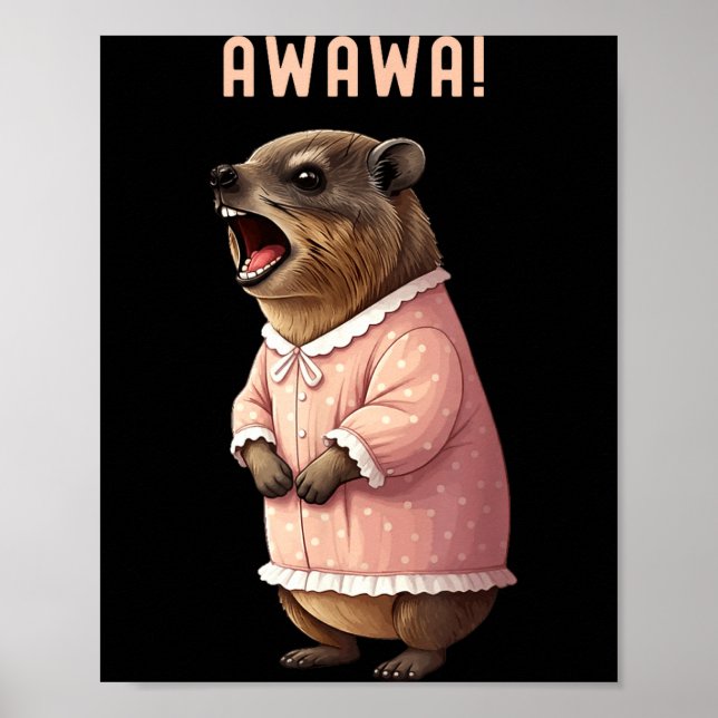 Póster Rock Hyrax Awawa Funny Upset Di Groundhog Night Go (Frente)