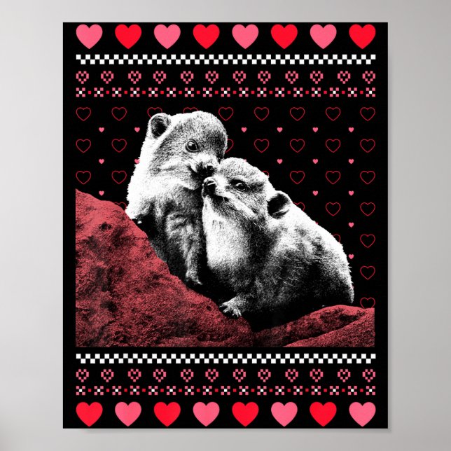 Póster Rock Hyrax Valentine's Day Ugly Sweater Style  (Frente)