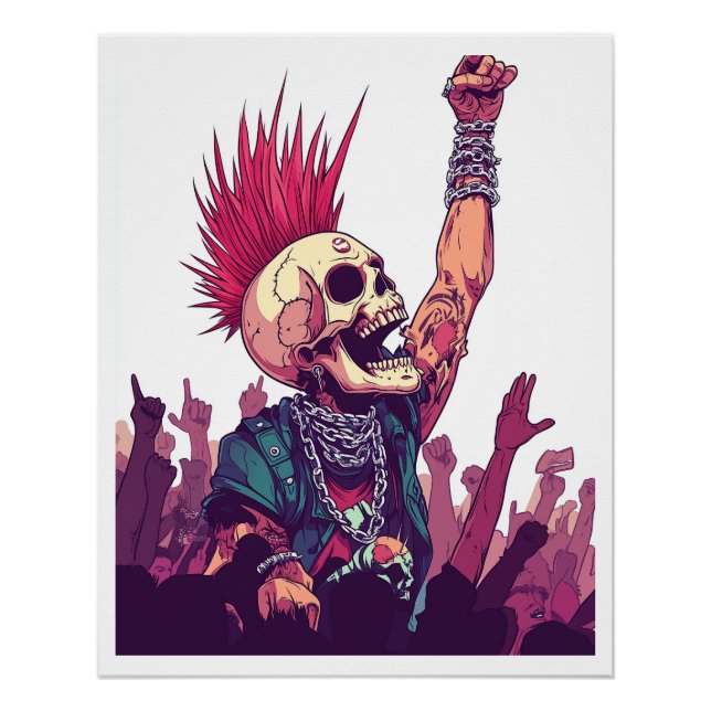 Póster Rock N� Calavera � Divertido Concierto de Esquelet (Anverso)