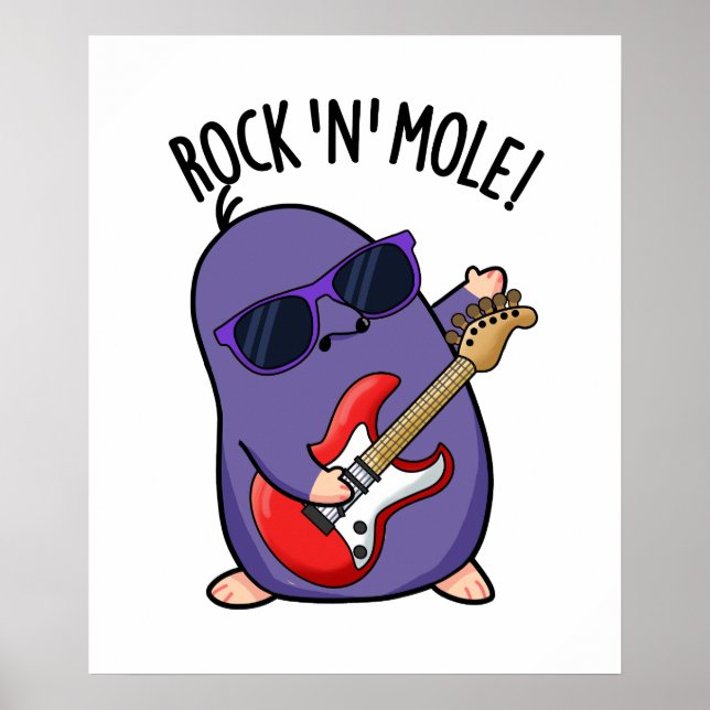 Póster Rock N Mole Funny Animal Pun (Frente)