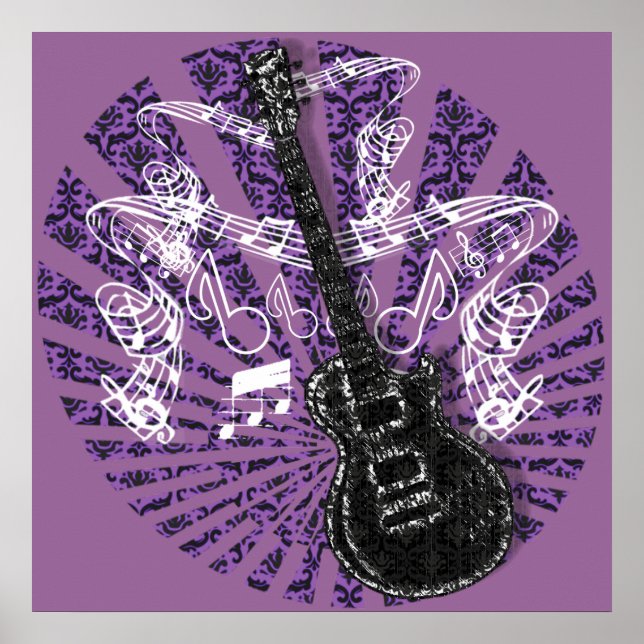 Póster Rock N Roll de Hoja de Vintage (Frente)