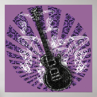 Póster Rock N Roll de Hoja de Vintage