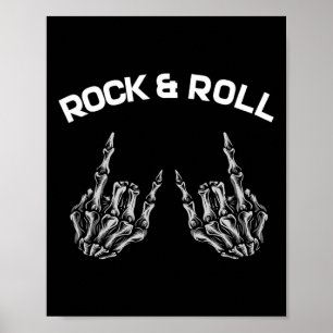 Póster Rock on Band Tees For Women Rock and Rols For Me