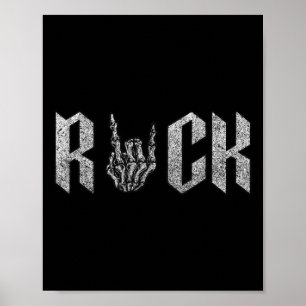 Póster Rock on Band Tees For Women Rock and Rols For Me