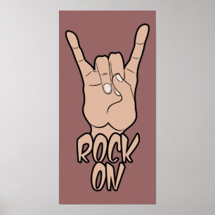 Póster ROCK ON personalizado color poster
