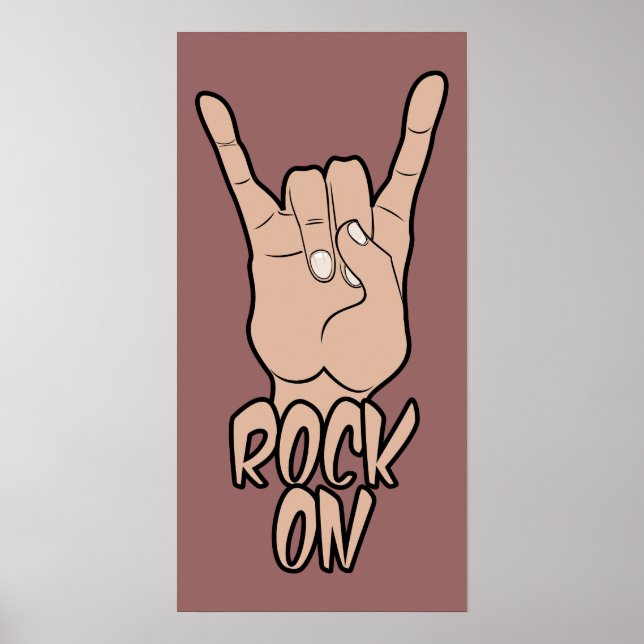 Póster ROCK ON personalizado color poster (Frente)