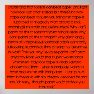 Póster Rock, papel, rock.