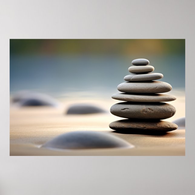 Póster Rock Pebble Sand Tranquil (Frente)