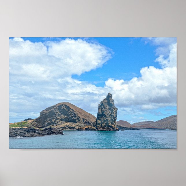 Póster Rock Pinnacle, isla Bartolomé, Islas Galápagos (Frente)