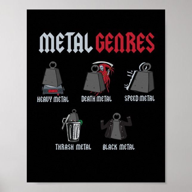 Póster Rock rock rock rock de género metalizado (Frente)