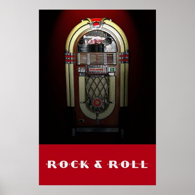 Póster Rock & Roll Jukebox 36 x 24 Poster (Frente)