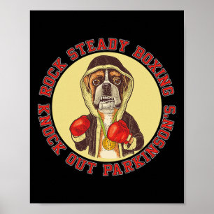 Póster Rock Steady Boxing Parkinson - Perro Boxer con Re