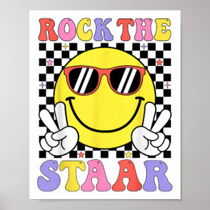 Póster Rock The Staar Test Day Motivational Teacher Testi