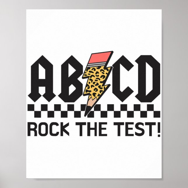 Póster Rock The Test Abcd Testing Day Profesores Niños Ch (Frente)