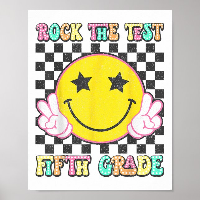 Póster Rock The Test Day 5º grado Profesor Quinto grado T (Frente)