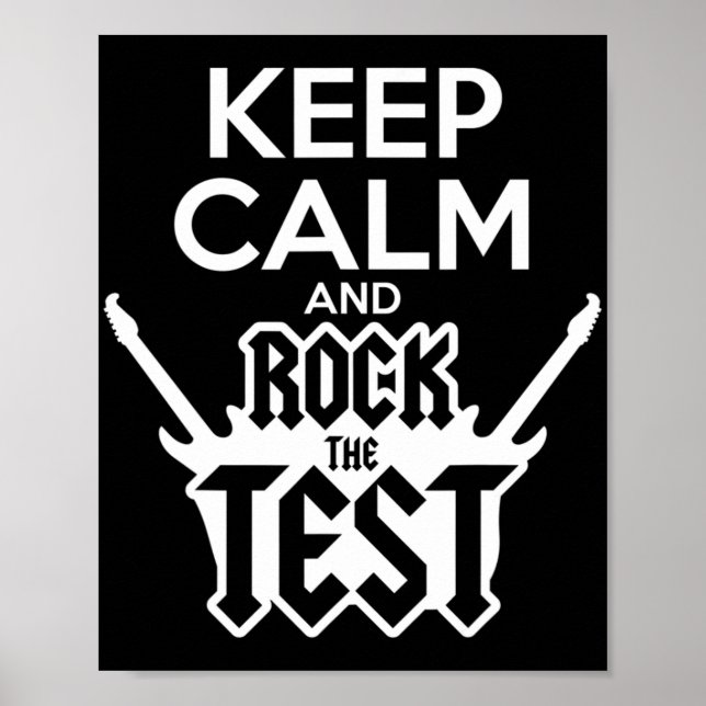 Póster Rock The Test Day Teacher Test State Idea Schoo (Frente)