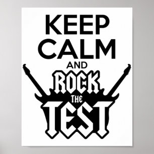 Póster Rock The Test Day Teacher Testing Idea School