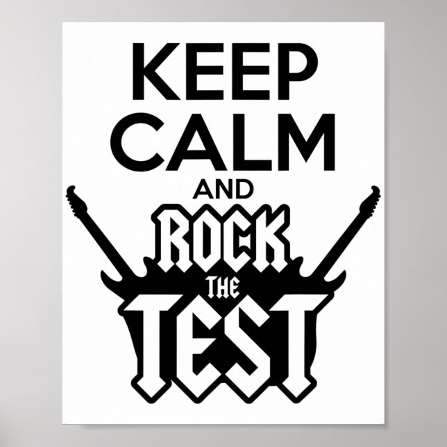 Póster Rock The Test Day Teacher Testing Idea School (Frente)