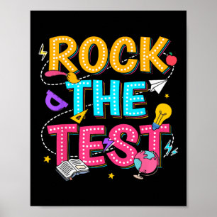 Póster Rock The Test Motivational Testing Day For Teacher